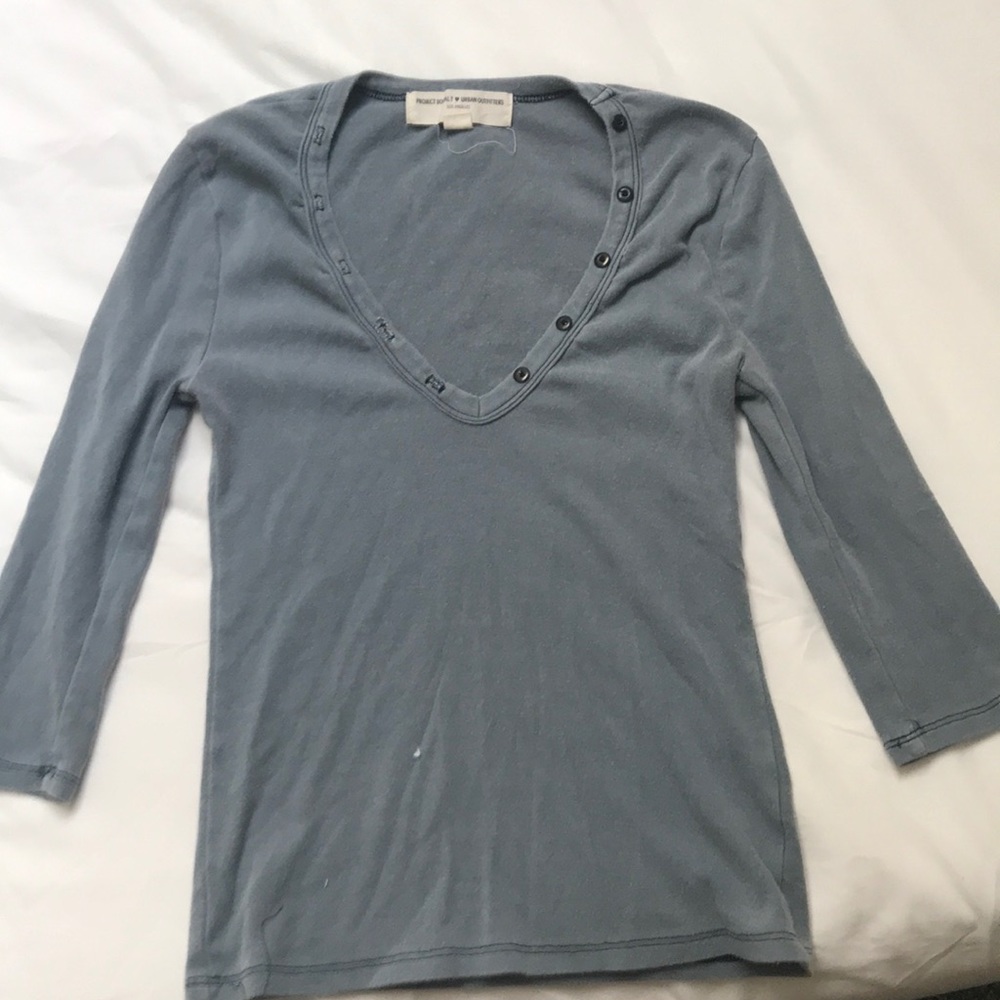 Urban Outfitters Greyson Blue Three Quarter Sleeve